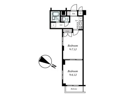 シンシア西荻窪(2K/2階)の間取り写真