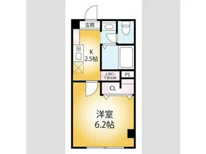 エッセンビル(1K/4階)の間取り写真