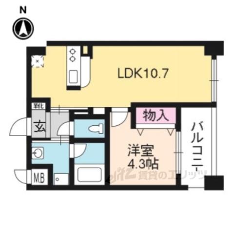 カスタリア壬生(1LDK/3階)の間取り写真