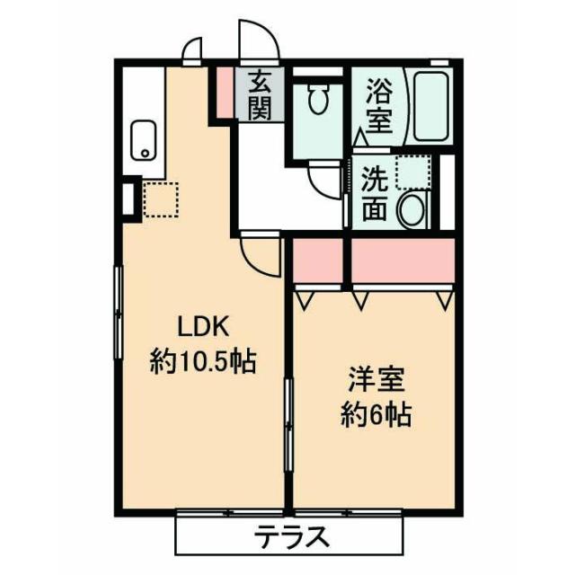 クレドール(1LDK/1階)の間取り写真