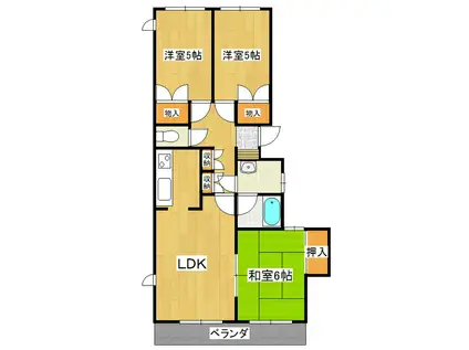 牛久ロイヤルレジデンスD(3LDK/1階)の間取り写真