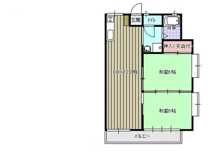 HANDAコーポ(2LDK/1階)の間取り写真