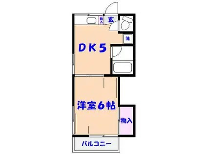 Mハイツ石井(1DK/2階)の間取り写真