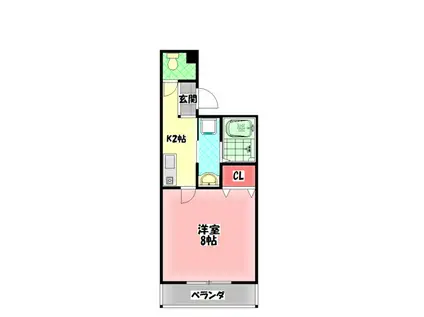 シャルル中宮(1K/4階)の間取り写真