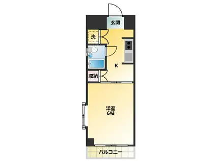 馬込グリーンコートビル(1K/4階)の間取り写真