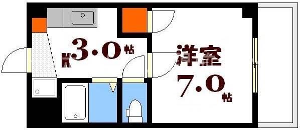 セレーヌ品川(1K/6階)の間取り写真