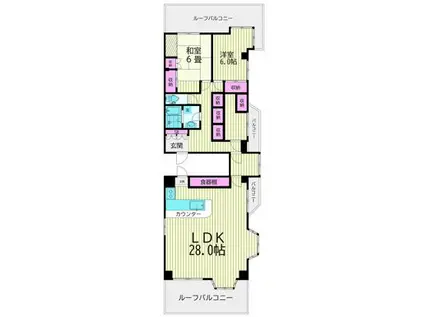 クレドール(3LDK/4階)の間取り写真