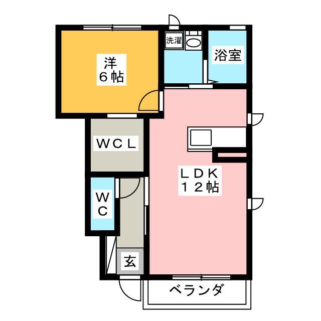ヴェント・ヴィブレ(1LDK/1階)の間取り写真