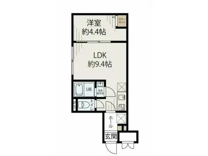 ル・シエル西新宿(1LDK/1階)の間取り写真