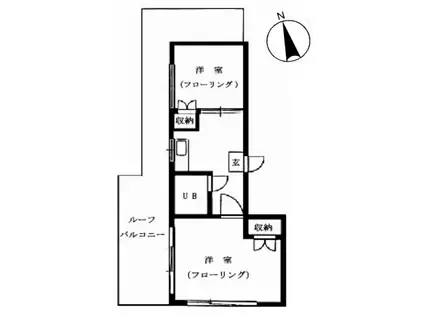 エスケイマンション(2DK/4階)の間取り写真