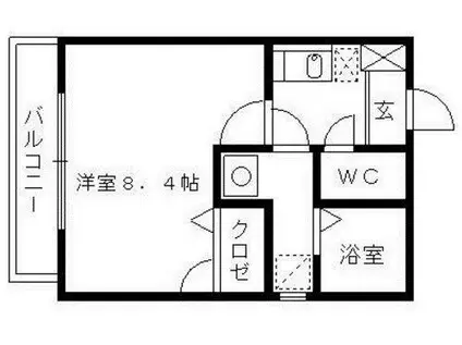リブレア東櫛原(1K/2階)の間取り写真