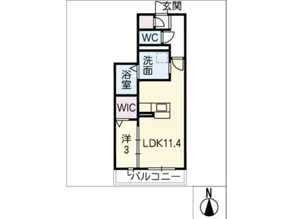 エトワール桜(1LDK/2階)の間取り写真
