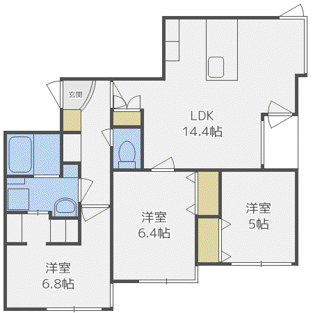 VICINATO(3LDK/2階)の間取り写真
