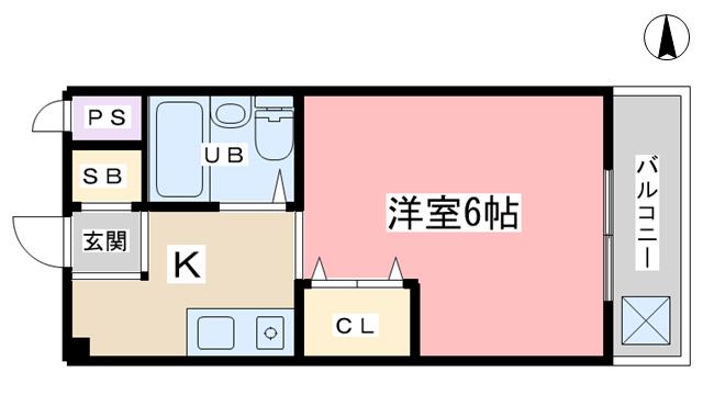 プレステージみささぎ(1K/3階)の間取り写真