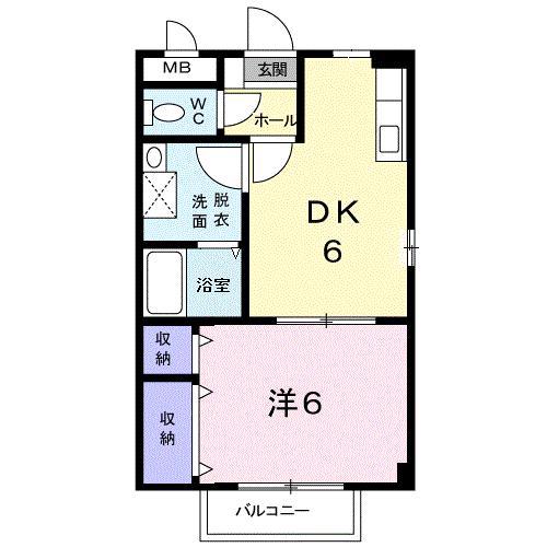 ETORNO八千代(1DK/1階)の間取り写真