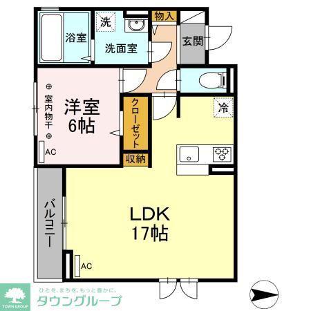 セジュール春日町2(1LDK/2階)の間取り写真