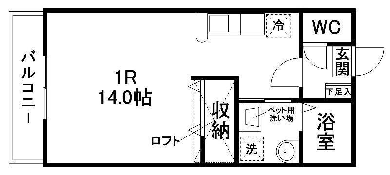 フルハウス(ワンルーム/1階)の間取り写真