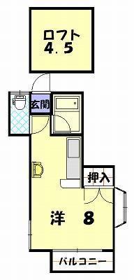 スカイコート錦(ワンルーム/2階)の間取り写真