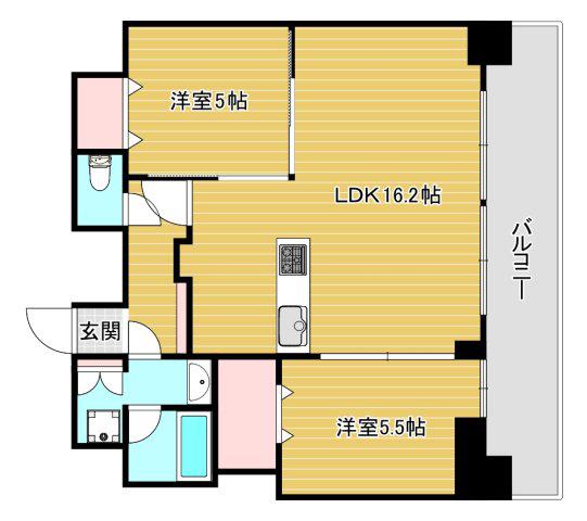 S-RESIDENCE松屋町ASENCE(2LDK/10階)の間取り写真