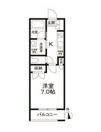 エルミタージュ早稲田町(1K/5階)の間取り写真