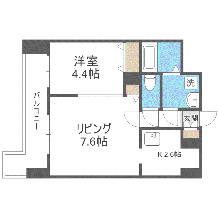 レジディア札幌駅前(1LDK/7階)の間取り写真