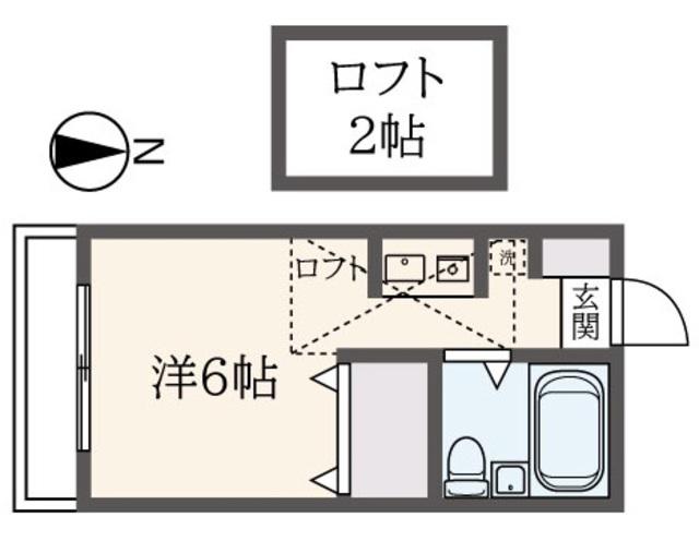 コンフォート中田(ワンルーム/2階)の間取り写真