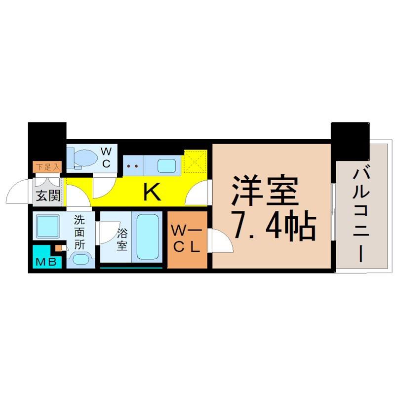 エディアン千種(1K/5階)の間取り写真