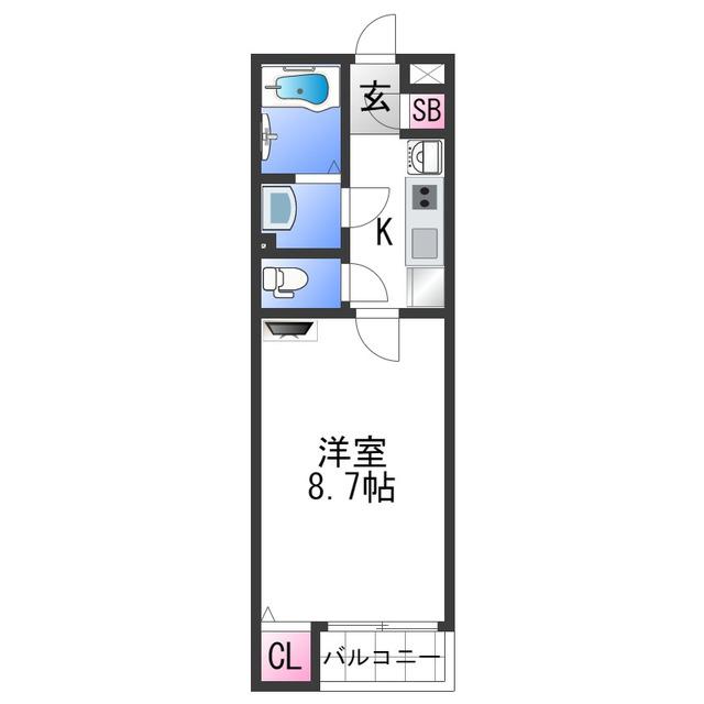 クレイノまつがおか(1K/1階)の間取り写真