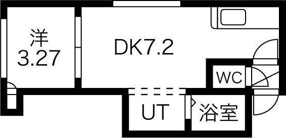 ボヌールN16(1DK/3階)の間取り写真