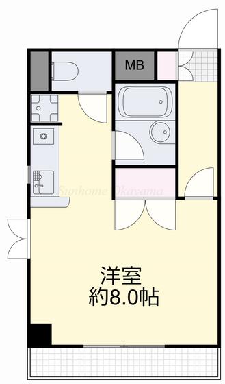 ダイアパレス京町(ワンルーム/2階)の間取り写真