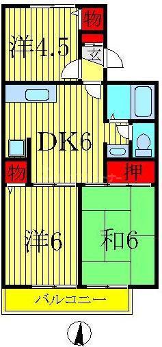 ロイヤルタウン泉(3DK/1階)の間取り写真
