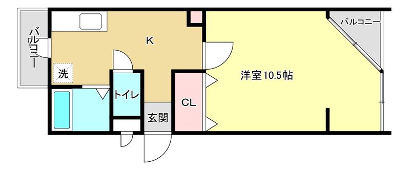 ヒルサイドテラス寺尾台(1K/2階)の間取り写真