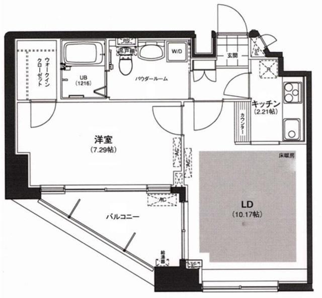 サウンドおしあげ(1LDK/11階)の間取り写真