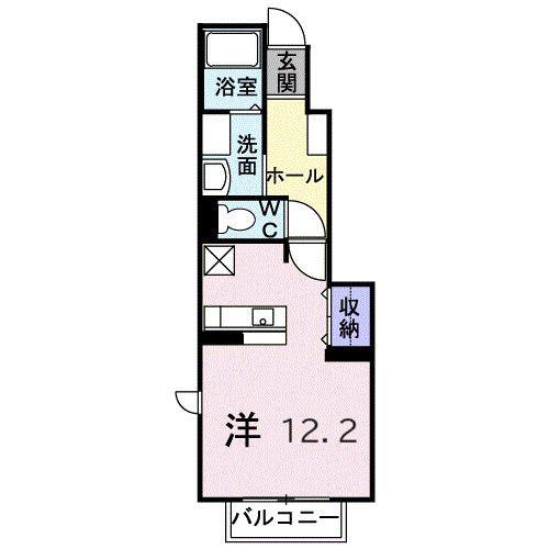 セピアコートKB(ワンルーム/1階)の間取り写真
