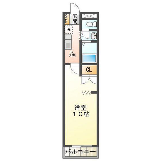 KURIMAマンション(1K/8階)の間取り写真