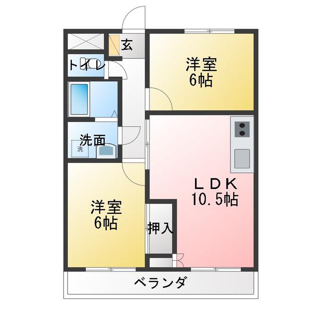 永代マンション(2LDK/2階)の間取り写真