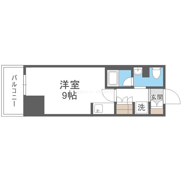 コンフォリア江坂(1K/3階)の間取り写真