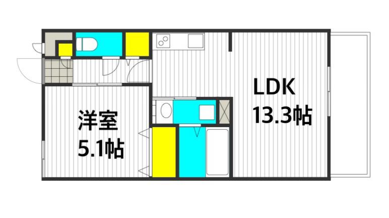 アムール清瀧(1LDK/1階)の間取り写真