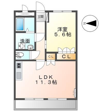 メゾンドコンフォースI(1LDK/1階)の間取り写真