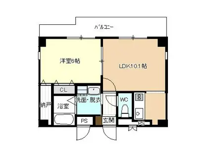エスト荒子(1LDK/2階)の間取り写真