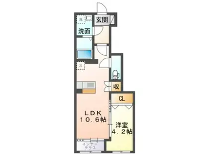 久居相川町アパート(1LDK/1階)の間取り写真