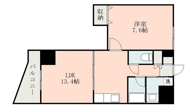 エクセラントメゾンー与次郎(1LDK/9階)の間取り写真