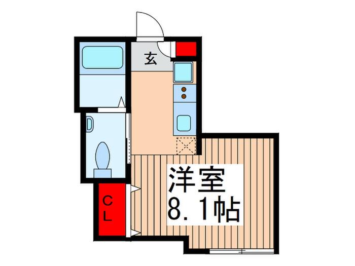 アスピオラスヴィラ(ワンルーム/1階)の間取り写真