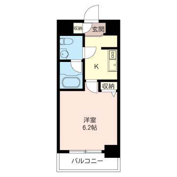 LASANTE品川シーサイドI(1K/2階)の間取り写真