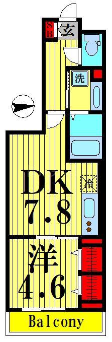 セレスティア大谷田(1DK/1階)の間取り写真