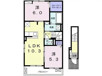 グランコートVI(2LDK/2階)の間取り写真