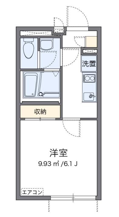 ビューテラス恵比寿(1K/2階)の間取り写真