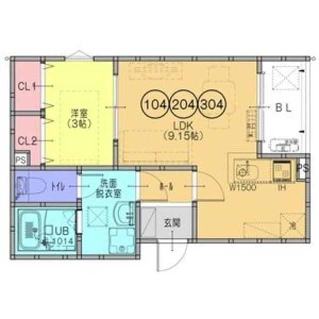 FSTYLE恵我之荘(1LDK/1階)の間取り写真