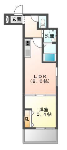 くすのきアパートメントI(1LDK/3階)の間取り写真