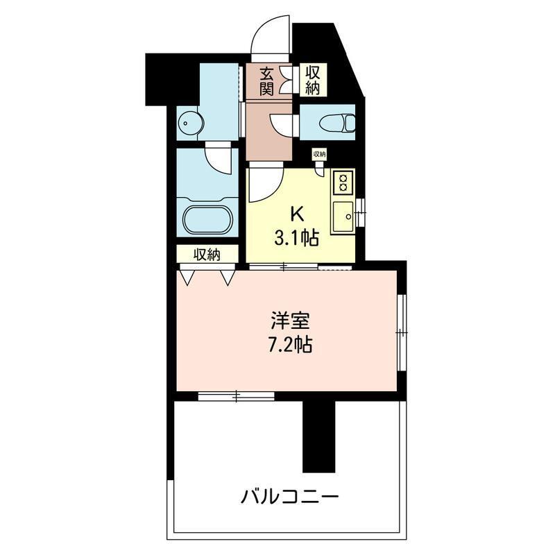 エスティメゾン三軒茶屋II(1K/5階)の間取り写真